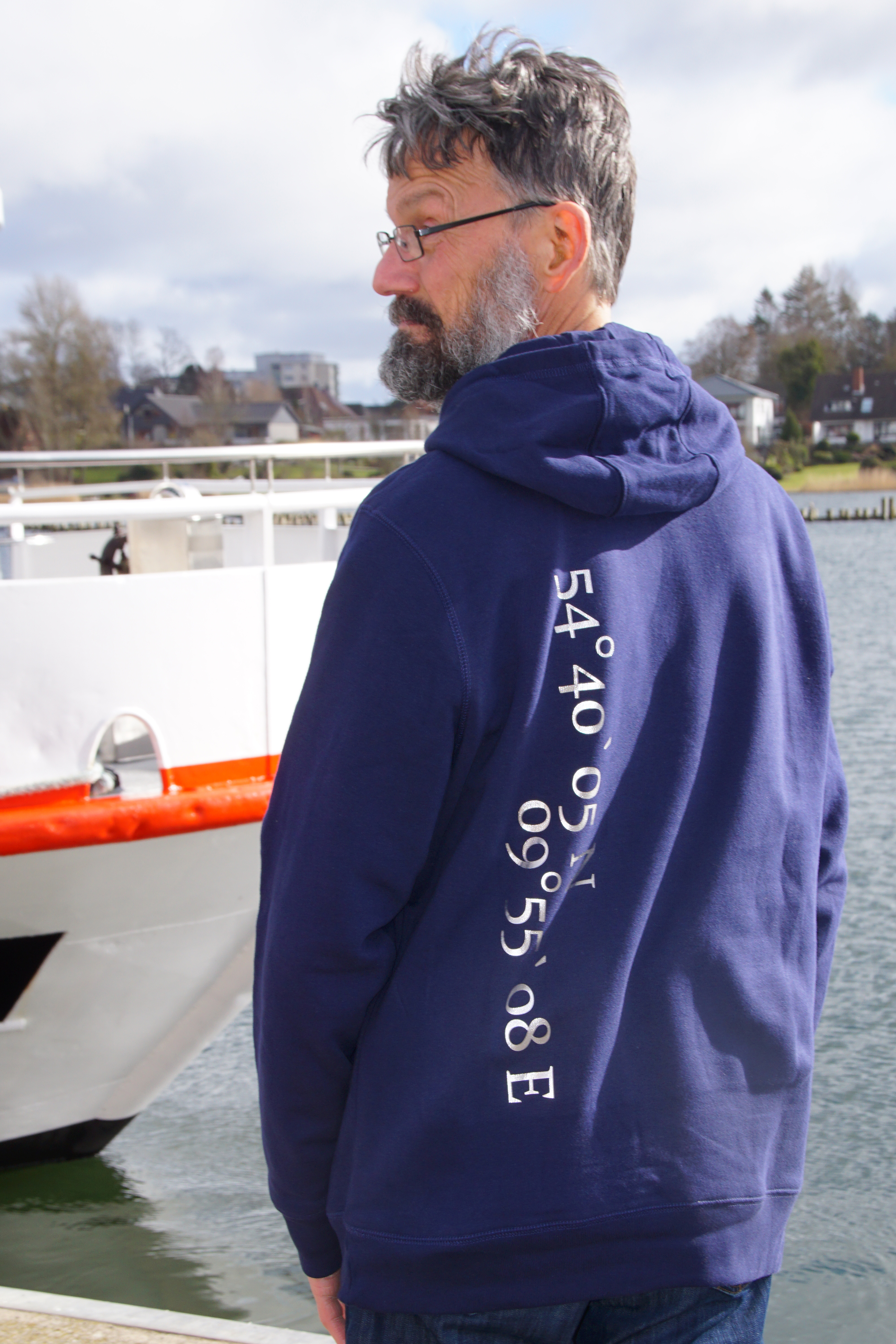 Kappeln Herren-Hoodie, navy blue