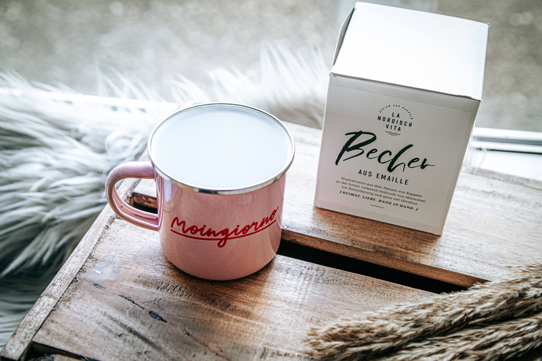 Moingiorno Emaille Becher rosa