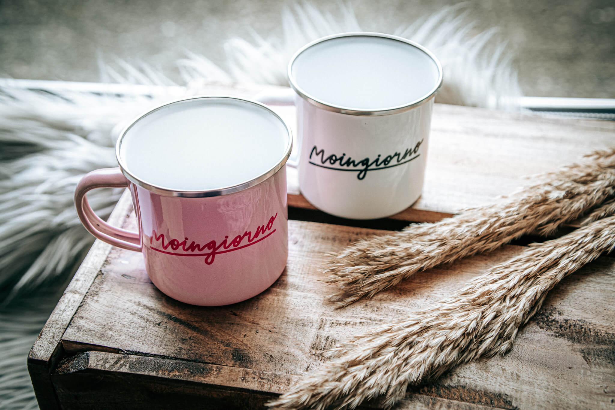 Moingiorno Emaille Becher rosa