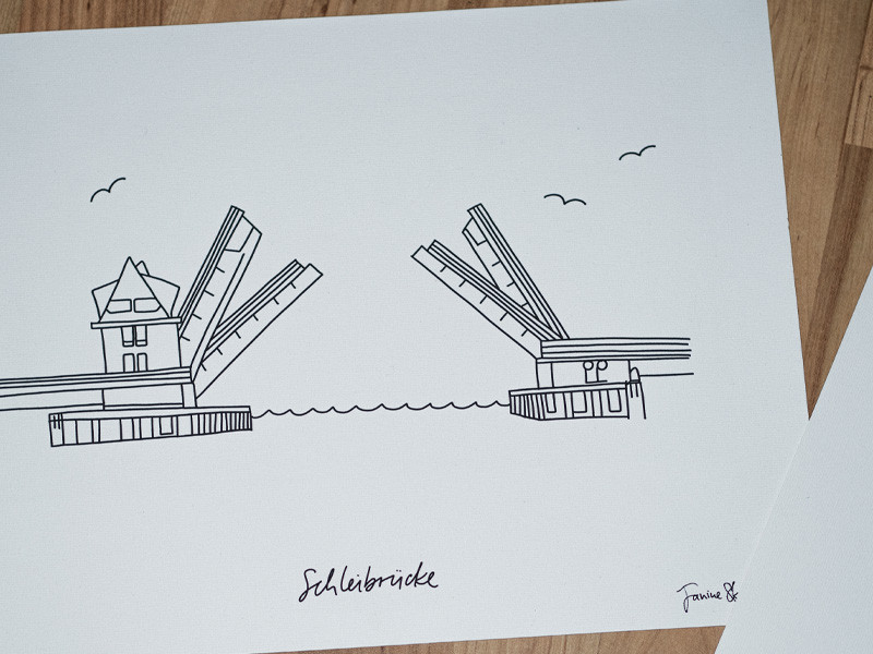 Kunstdruck 30x40 Sonderedition Schleibrücke