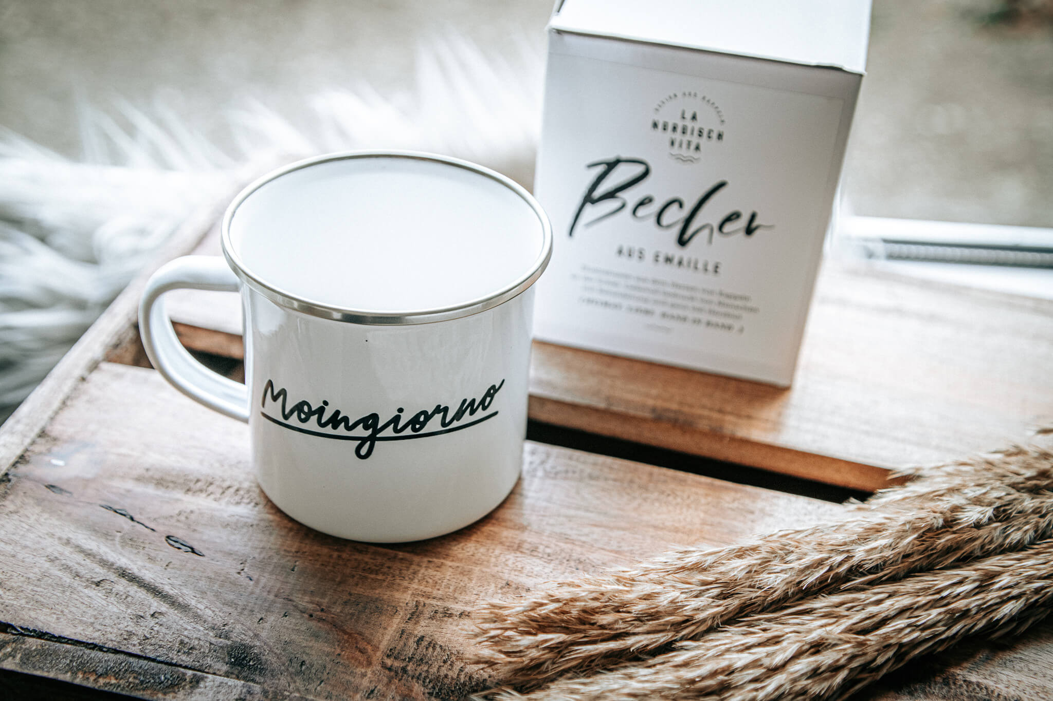 Moingiorno Emaille Becher weiß