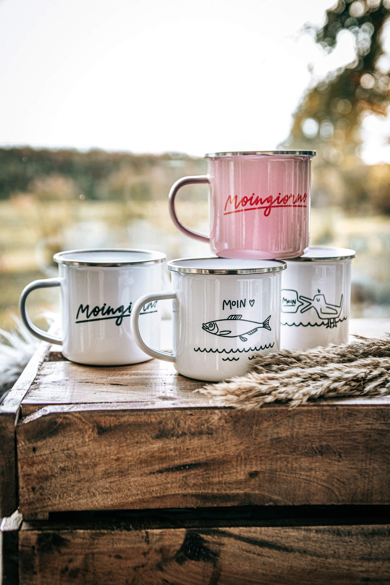 Möwe Emaille Becher