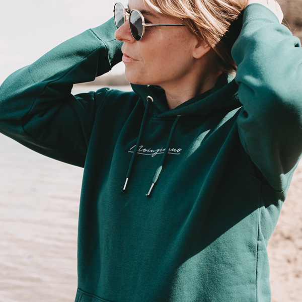 Hoodie petrolgrün
