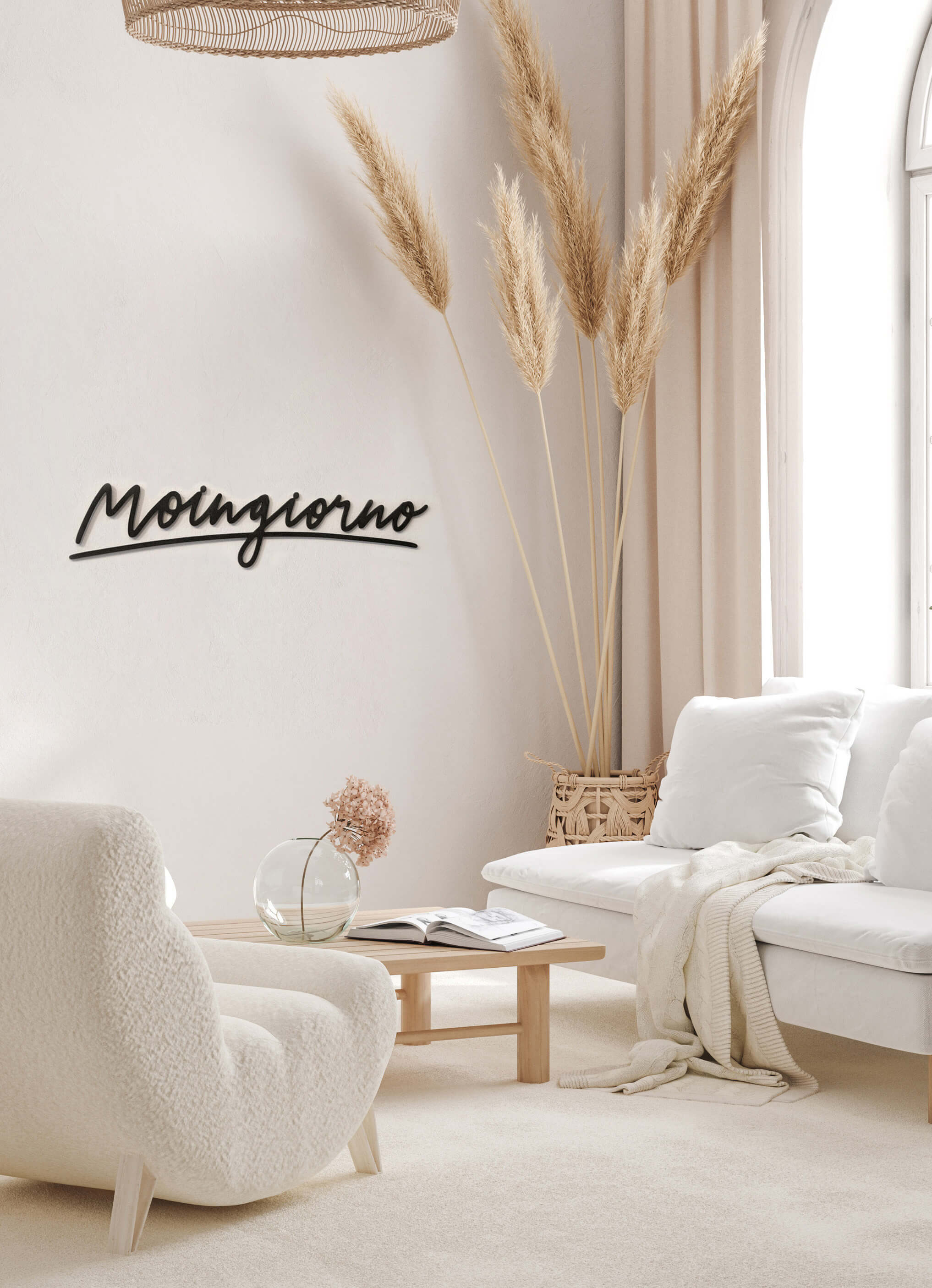 Holzlettering  Moingiorno schwarz, 70 cm